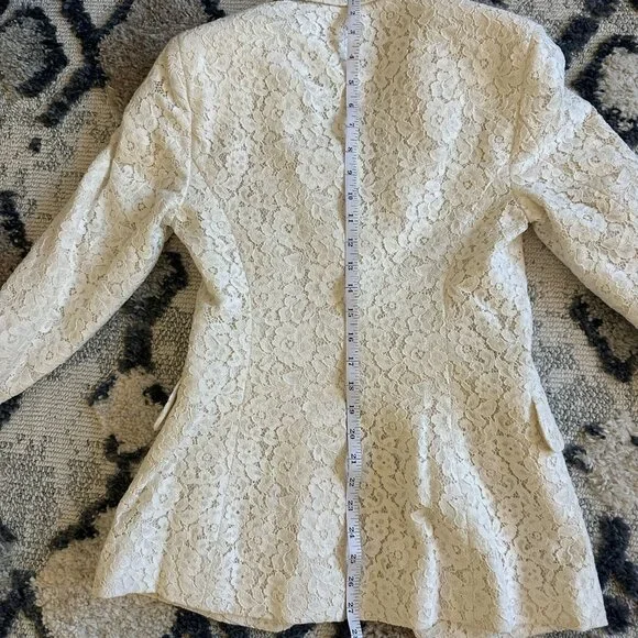 Anthropologie BHLDN Burton Suit Jacket White Lace Size 0 - Picture 7 of 11